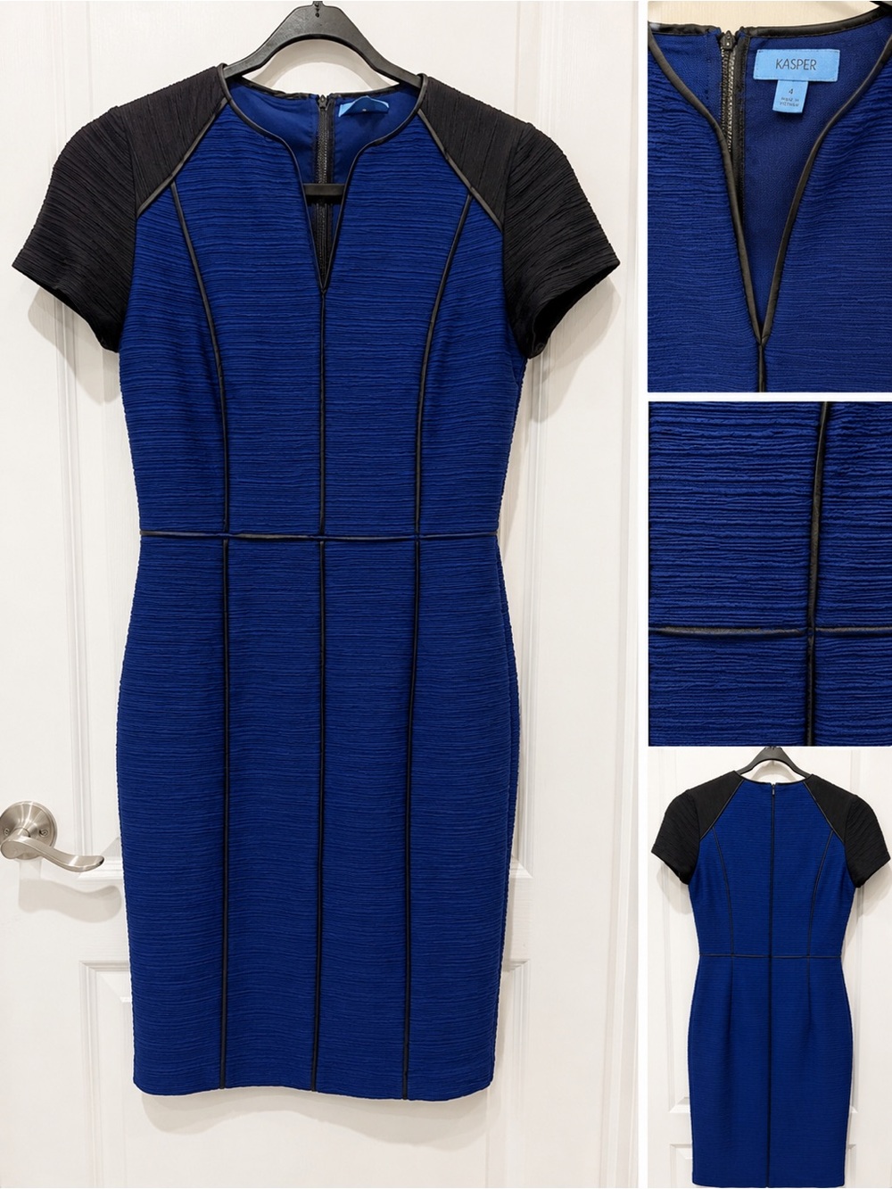Antonio Melani Blue and Black Sheath Dress
